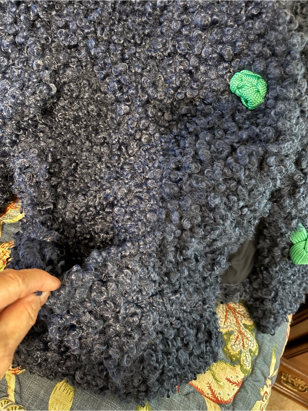 Gretchen Scott Navy Sherpa Textured Jacket - Picture 9 of 11